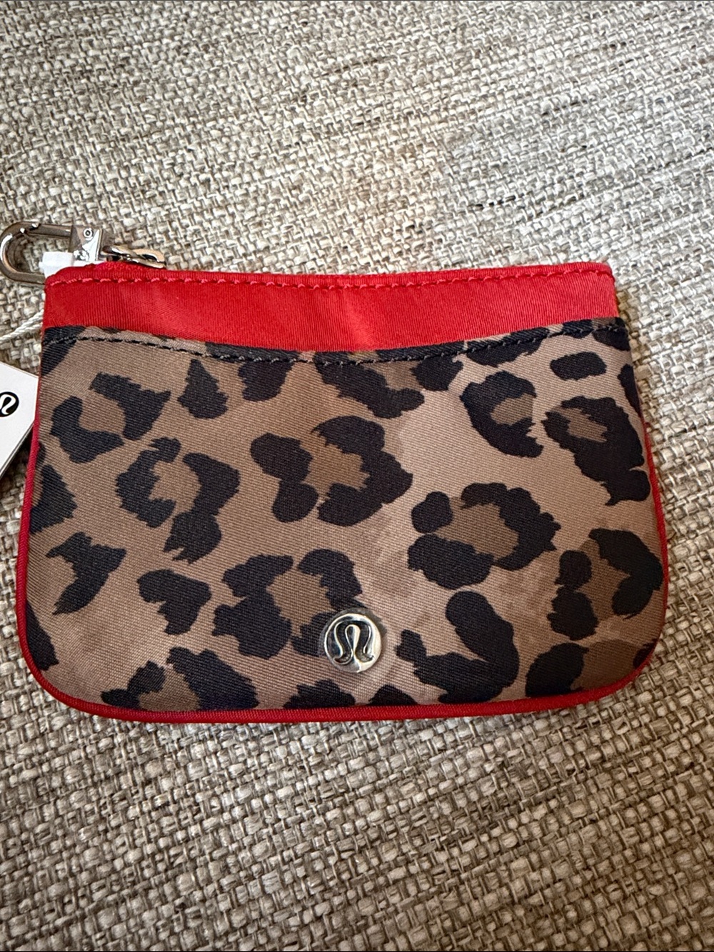 lululemon athletica Leopard Print Wristlet Pouch in Brown and Red